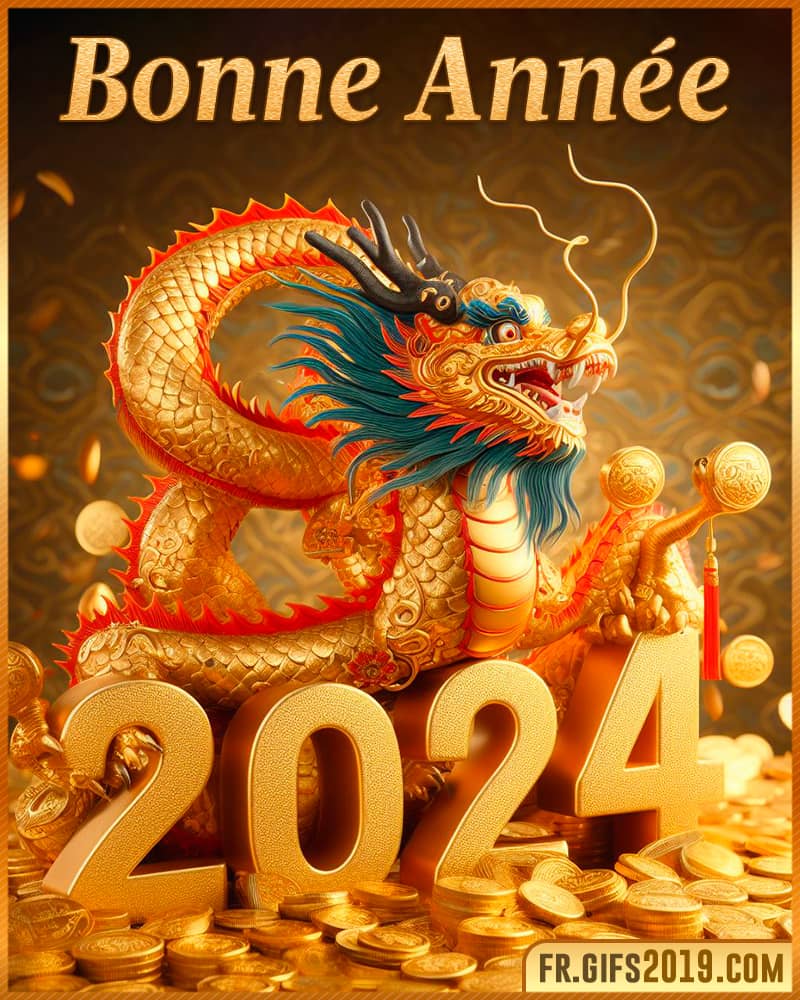 Dragon dor pieces monnaie bonne année 2024