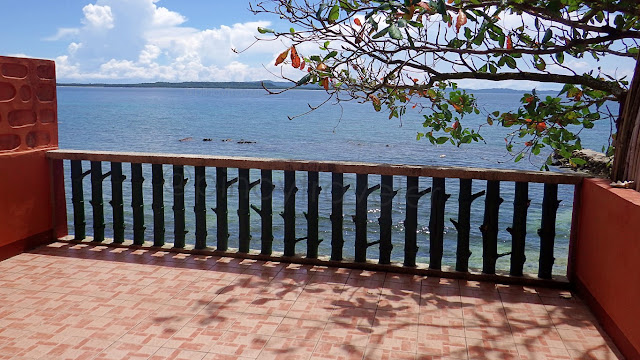 a room's terrace with a view of the sea and the islands at Wayang-wayang Beach Resort, Allen Northern Samar