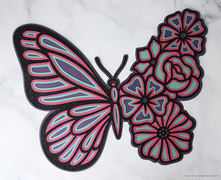 Layered Paper Butterfly Wall Art