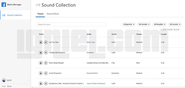 Facebook Sound Collection Musik Gratis Untuk Instagram