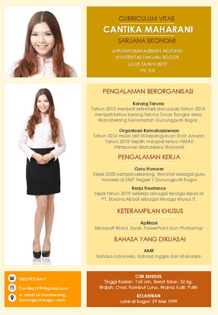 Contoh Curriculum Vitae dengan Word