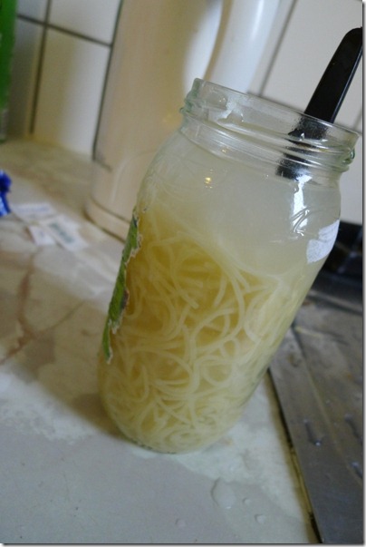 pasta in soaking 