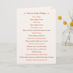 Funny How To Cook Thanksgiving Turkey Recipe Card