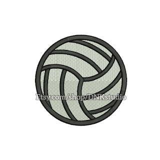 Volleyball Applique Embroidery Design