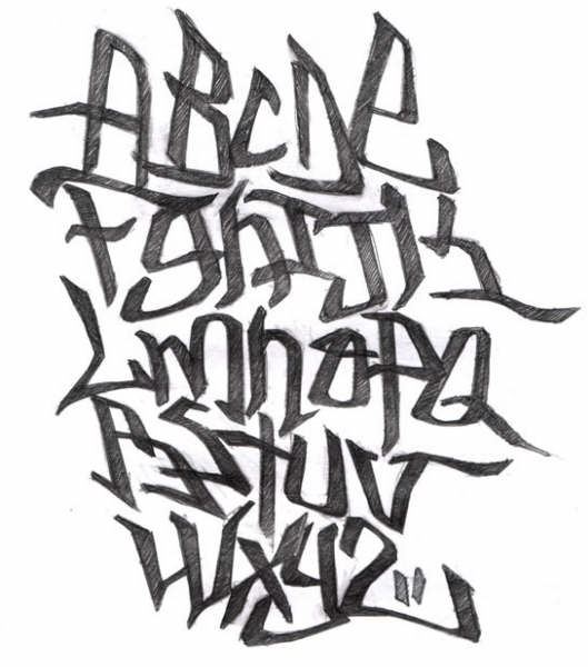 abecedario en graffiti. Abecedario graffiti estilo 3: