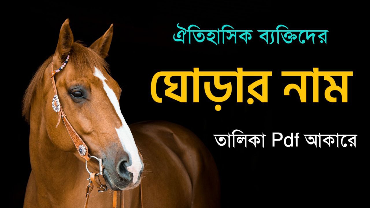 বিখ্যাত ব্যক্তিদের ঘোড়ার নাম তালিকা PDF