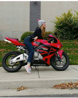 super bike with hot girl