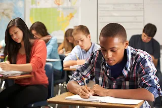 student reading