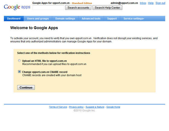 Cách lập mail với tên miền riêng tại Google Apps