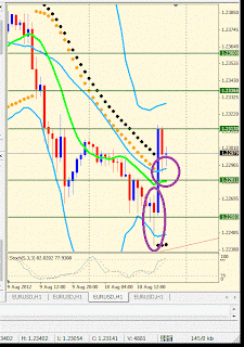 Analisis EUROUSD H1, 10 Agustus 2012