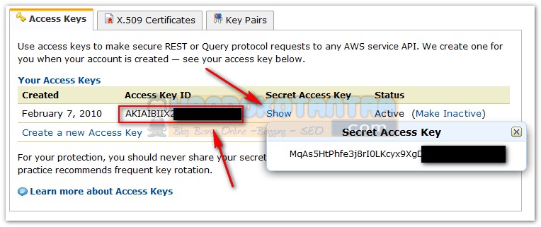 Kode API Secret Access Key Amazon