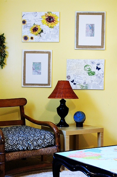 Easy Map wall  decor  tutorial 