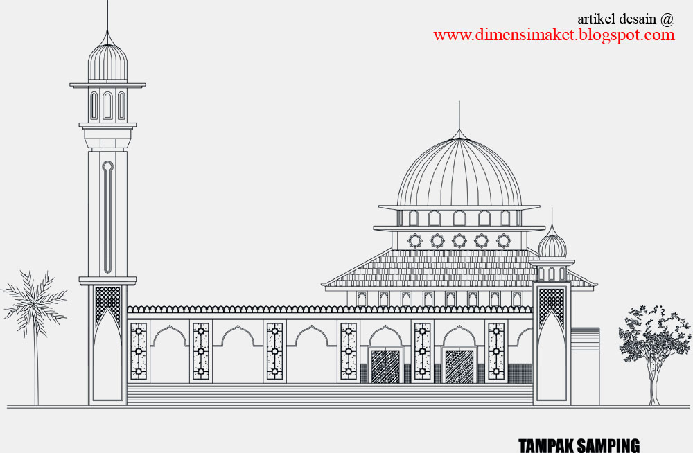 Desain Masjid  Musholla 002 Contoh Gambar Desain Masjid 