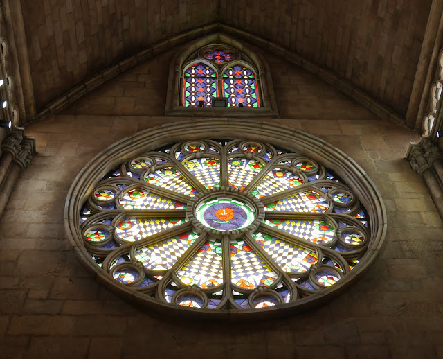 stained glass rose window