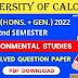 CU B.COM (Honours & General) Second Semester Environmental Studies Solved Question Paper 2022 | B.COM (Honours & General) 2nd Semester Environmental Studies Calcutta University Question Paper 2022