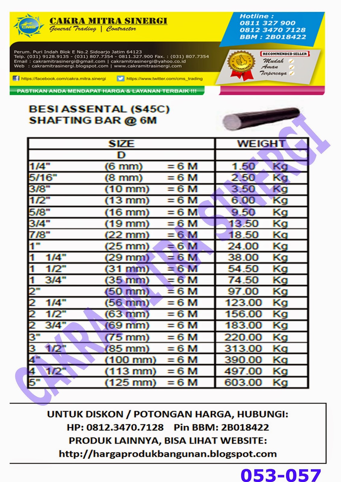 PRODUK iBESIi BAJA iHARGAi CMS 0020026 iBESIi AS S45C PRODUK iBESIi BAJA iHARGAi CMS 0020026 iBESIi AS S45C