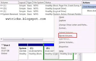 Shrink Volume-creating new partition without losing data