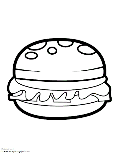 Dibujos de hamburguesa para colorear