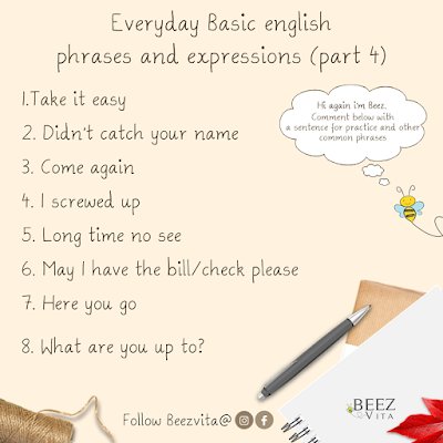 Everyday Basic English phrases and expressions part 4