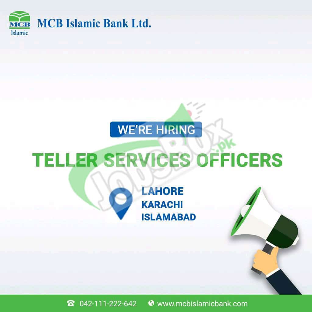MCB Islamic Bank Jobs Teller Services Officer