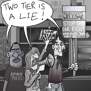 Cartoon of leftist protesters in kidderminster