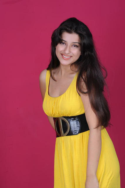 Madhurima in yellow dress, 