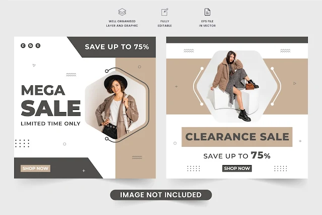 Store advertisement template vector free download