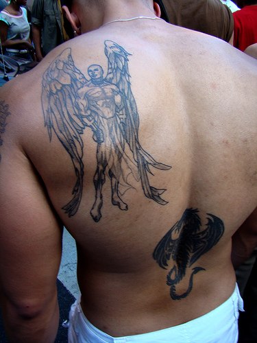 angel wing tattoos on back. Back Angel Wings Tattoo