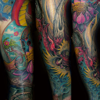 tattoo sleeves design Crouching Tiger Hidden Dragon Tattoo Sleeve