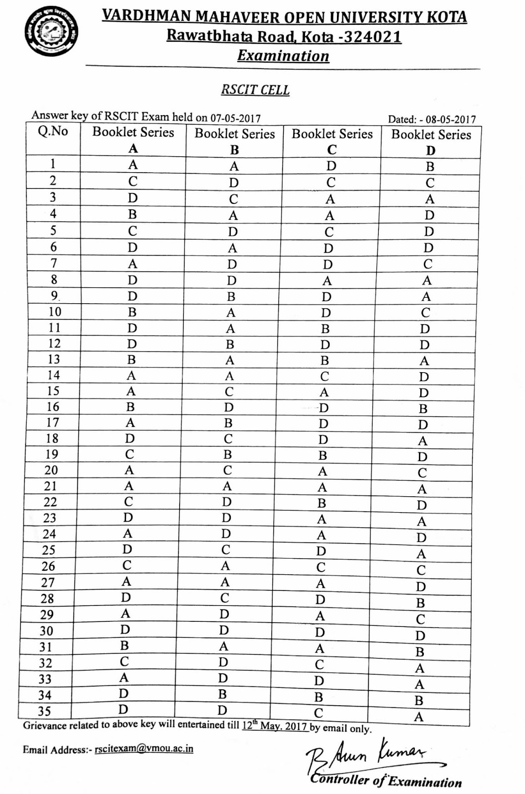 rscit may exam 2017 paper 7 17 Key September RKCLAnswer 2017 RSCIT Soved Result Exam rscit may exam 2017 paper 7 17 Key September RKCLAnswer 2017 RSCIT Soved Result Exam