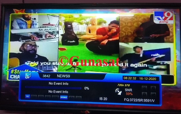 TV9 Tamil started Test transmission on Intelsat 20