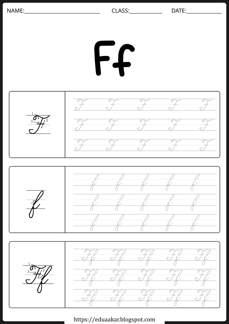 Cursive f Worksheet