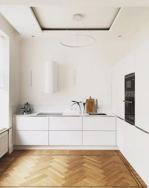 white minimalist kitchen design