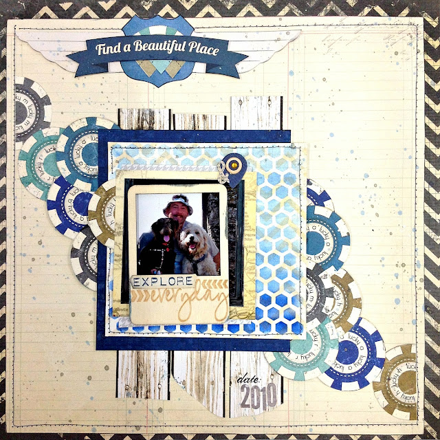 Explore Everyday Scrapbook Page Tutorial By Tracee Provis Bo Bunny Wildcard Souvenir 01