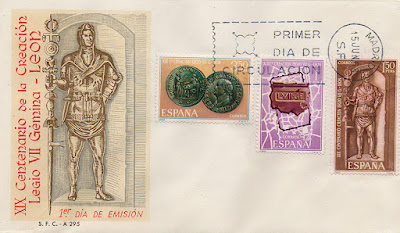 sello, sobre, matasellos, filatelia, legión, legio, VII Gemina