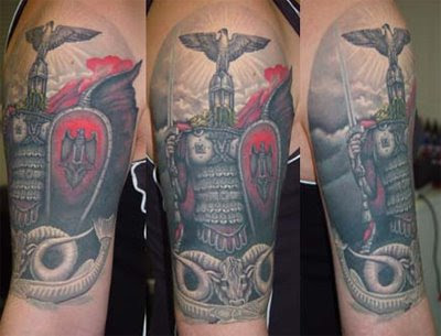Knight tattoo Tattooed by Fun at the Tattoo 3000 Moscow wwwtattoo3000ru
