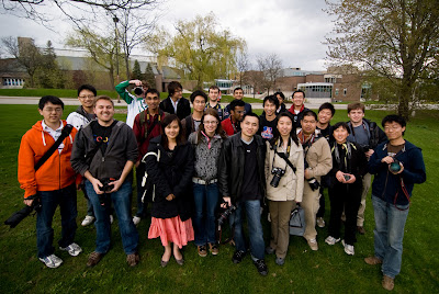 photographing large group of people