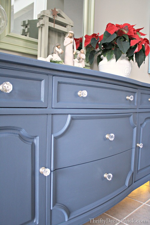 blue dresser crystal knobs
