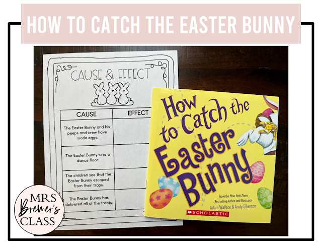 How to Catch the Easter Bunny book activities unit with literacy printables, reading companion activities, lesson ideas, and a craft for Kindergarten and First Grade
