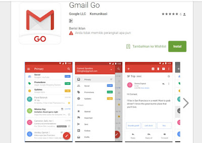 Aplikasi Gmail Go Ringan dan Bebas Spam