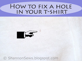 fix a hole in your t-shirt tutorial