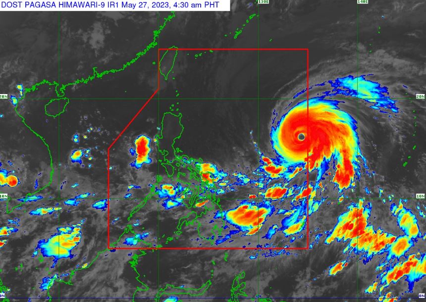 Satellite image of Super Typhoon 'Betty' as of 4:30 am, May 27, 2023