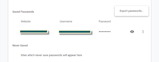 export passwords