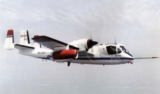 OV-1B, um dos  Mohawk na NASA, equipado com dois motores a jato, para teste de ruido