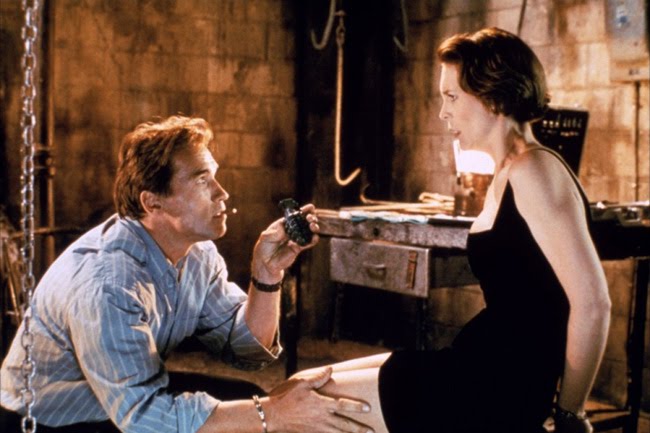 Helen Jamie Lee Curtis thinks he's a computer salesman in True Lies