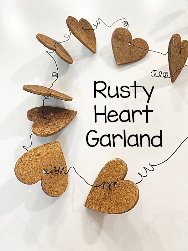 rusty heart garland and overlay