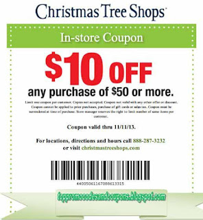 Free Printable Christmas Tree Shops Coupons