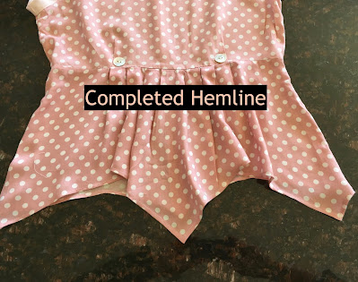 Showing the nicely finished hemline.