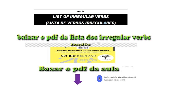 pdf lista dos irregular verbs