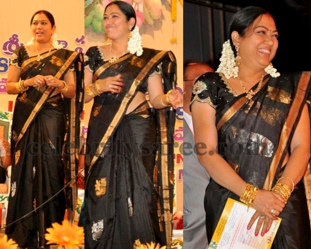 Hema in Black Uppada Saree